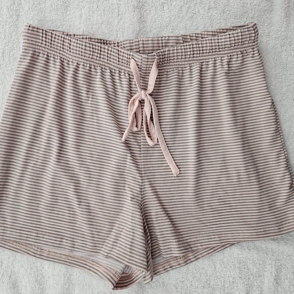 Rae Dunn Women’s Pajama Set Do Not Disturb Pink Top & Striped Shorts Sleepwear - Picture 6 of 9